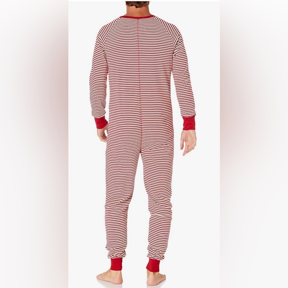 Burt’s Bees Men’s Size M Organic Holiday Striped One-Piece Family Pajamas - Picture 3 of 10